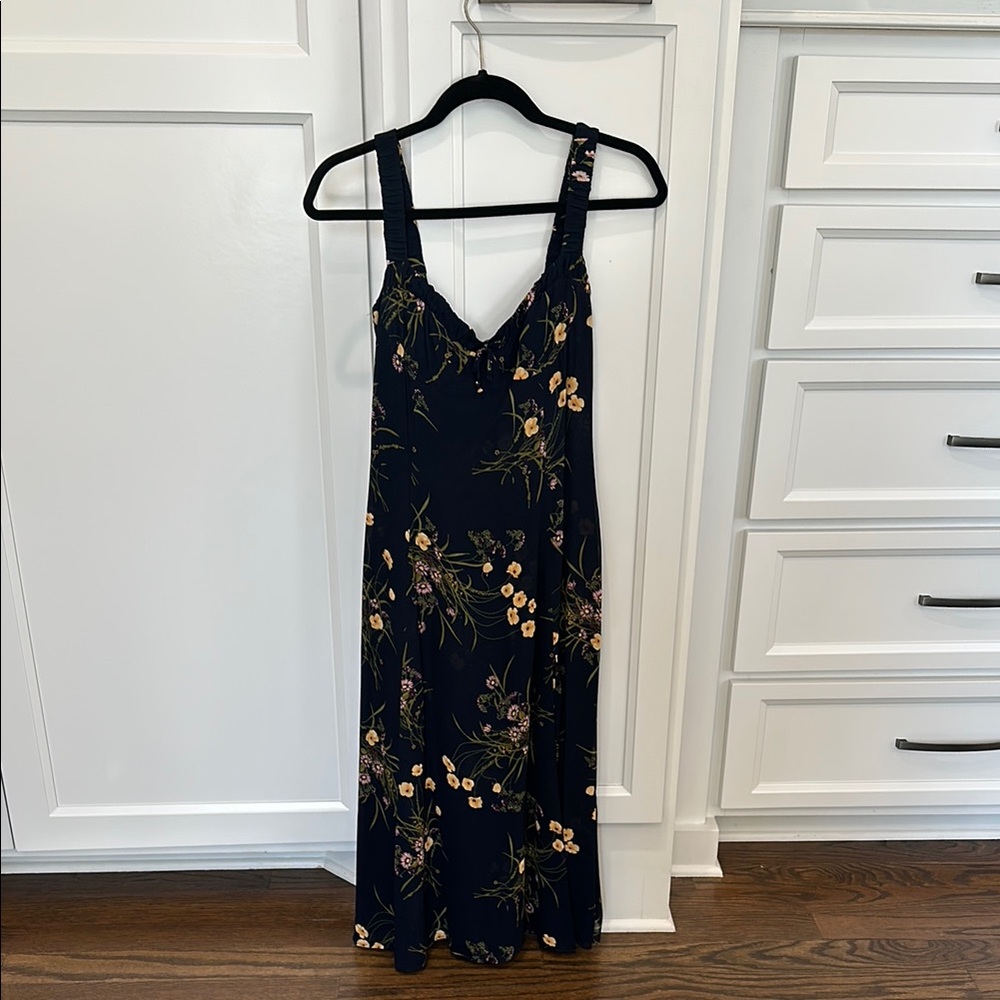 Floral Print Navy Dress